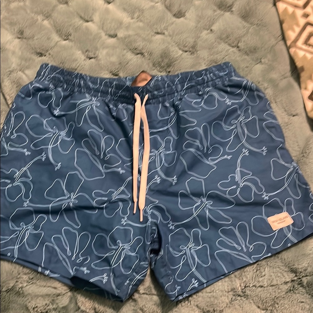 Blue Floral Men's Swim Shorts